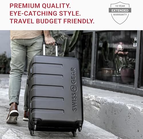 SwissGear 7366 Hardside Expandable Luggage with Spinner Wheels, White, Carry-On 19-Inch - Image 4