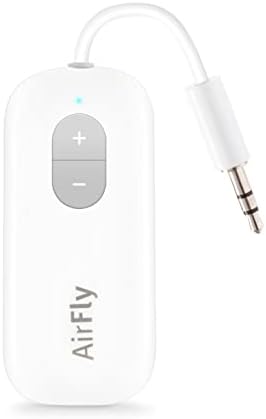 Twelve South AirFly SE | Bluetooth Wireless Audio Transmitter Adapter for AirPods/Headphones, 20+ Hr Battery, Works with 3.5mm aux Jacks on Airplanes, TVs, Gym Equipment, and Travel