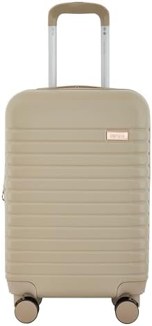 kensie Graceful Hardside Carry-On Luggage, Light Taupe, 22-Inch