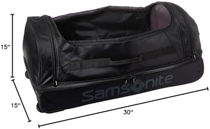 Samsonite Andante 2 Wheeled Duffel Bag – 32-Inch Durable Rolling Luggage with Inline Skate Wheels, Push-Button Handle & Spacious Compartments – Travel-Friendly and Lightweight - All Black - Image 10