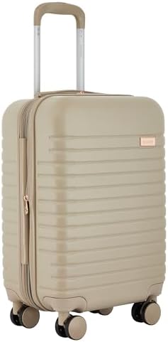 kensie Graceful Hardside Carry-On Luggage, Light Taupe, 22-Inch - Image 2
