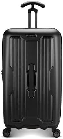 Traveler's Choice Ultimax II 26" Medium Trunk Spinner Luggage, Tie Down Straps, Matte Black, Checked Inch - Image 2