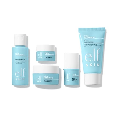 e.l.f. SKIN Holy Hydration! Jet Set Hydration Kit, Travel Friendly Hydrating Skincare Set, Face Cleanser, Balm, Moisturizer, Eye Cream & Night Cream, Vegan & Cruelty-Free - Image 3