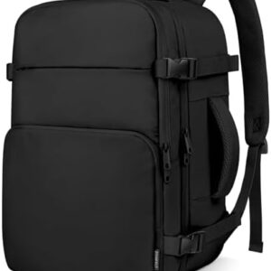 ZOMFELT Travel Backpack for Women Men, Carry on Backpack, TSA 15.6 inch Laptop Backpack Flight Approved, Personal Item Travel Bag Nurse Bag Casual Daypack for School Weekender Business Trip, Black
