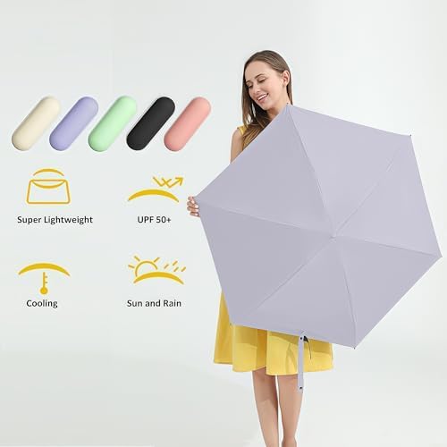 BAODINI Travel Mini Umbrella for Purse With Case Small Compact UV Sun Protection Sun Lightweight Tiny Pocket Umbrella for Women Kids and Men - Image 7