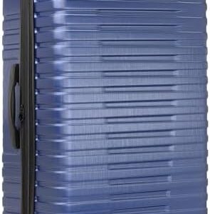 U.S. Traveler Boren Polycarbonate Hardside Rugged Travel Suitcase Luggage with 8 Spinner Wheels, Aluminum Handle, Navy, Checked-Large 30-Inch