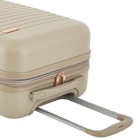 kensie Graceful Hardside Carry-On Luggage, Light Taupe, 22-Inch - Image 5