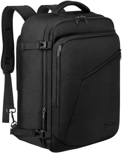 MATEIN Carry on Backpack, Extra Large Travel Backpack Expandable Airplane Approved Weekender Bag for Men and Women, Water Resistant Lightweight Daypack for Flight 40L, Black