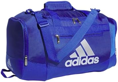 adidas Unisex Defender 4.0 Gym Duffel Bag for Men and Women, Semi Lucid Blue/Silver Metallic/Blue Spark, Small (38L)