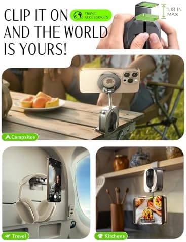 LISEN Airplane Travel Essentials Phone Holder Long Flight Toddler Mini Traveling Essentials Kids Women Handsfree for MagSafe Travel Accessories Europe Vacation Cruise Essentials Phone Camera Mounts - Image 5