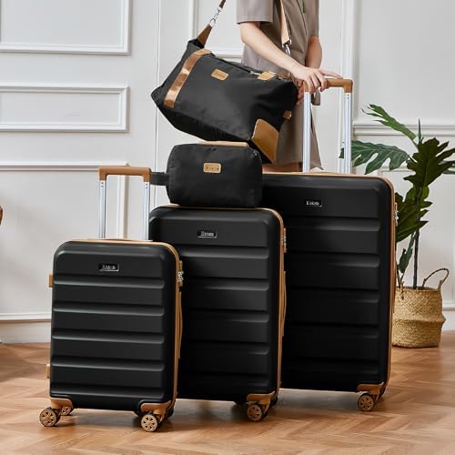 Luggage Sets 5 Piece,Hard Case Suitcase Set with Spinner Wheels,Hardshell Lightweight Travel Luggage with TSA Lock (Black,20/24/28 Inch) - Image 9