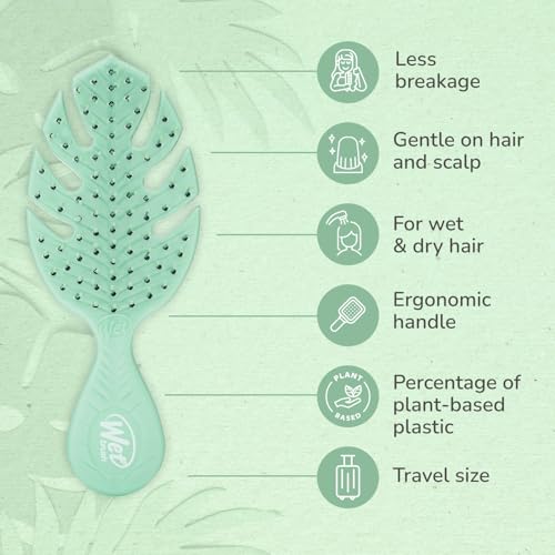 Wet Brush Go Green Mini Detangler, Green - Detangling Travel Hair Brush - Ultra-Soft IntelliFlex Bristles Glide Through Tangles & Gently Loosens Knots While Minimizing Pain, Split Ends & Breakage - Image 4