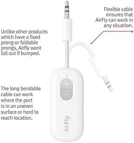 Twelve South AirFly SE | Bluetooth Wireless Audio Transmitter Adapter for AirPods/Headphones, 20+ Hr Battery, Works with 3.5mm aux Jacks on Airplanes, TVs, Gym Equipment, and Travel - Image 5