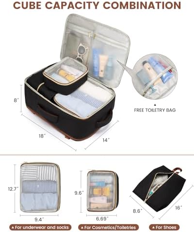 LOVEVOOK Travel Backpack for Women, 40L Carry On Backpack Flight Approved, Large Personal Item Bag Fits 17 inch Laptop, TSA Approved Luggage with 3 Packing Cubes,Waterproof Weekender Gym Daypack - Image 5