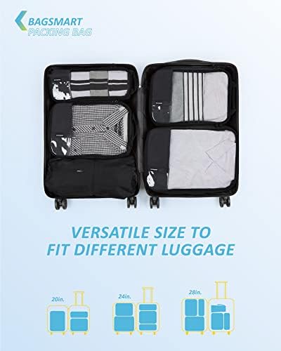 BAGSMART 6 Set Compression Packing Cubes - Lightweight Travel Essentials, Durable Luggage Organizer - Image 3
