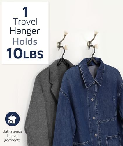 30 Pcs Travel Hangers, Cruise Ship Essentials Foldable Plastic Hangers Travel Essentials, Portable Cruises Must Haves, for Suitcase, RV Camping Airplane, Black - Image 3