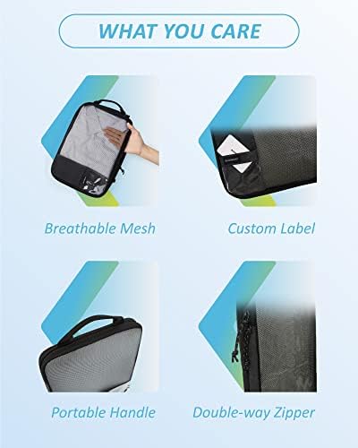 BAGSMART 6 Set Compression Packing Cubes - Lightweight Travel Essentials, Durable Luggage Organizer - Image 6