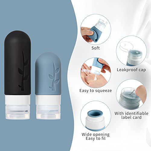 18pack Travel Bottles for Toiletries,TSA Approved Silicone Travel Containers jar for Toiletries,Leak Proof Refillable Liqus Shampoo And Conditioner Travel Essentials toiletry Bottles - Image 4