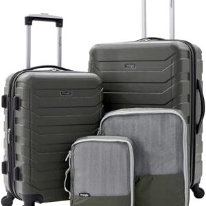 Wrangler Elysium Luggage & Packing Cubes, Green, 4 Piece Set