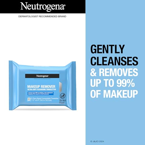 Neutrogena Makeup Remover Wipes Singles, Individually Wrapped Face Wipes, Daily Facial Cleanser Towelettes, Gently Removes Oil & Makeup, Alcohol-Free Makeup Wipes, 20 ct - Image 2