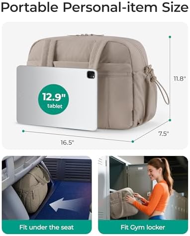 BAGSMART Gym Bag for Women, Duffle Bag for Travel with Wet Pocket, Lightweight Carry on Weekender Duffel, Water Resistant - Image 2