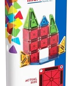 MAGNA-TILES microMAGS 26-Piece Travel Magnetic Construction Set – Bold Colors, The Original Magnetic Building Brand