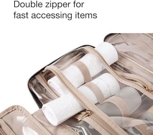 BAGSMART Toiletry Bag Travel Bag with Hanging Hook, Water-resistant Makeup Cosmetic Bag Travel Organizer for Accessories, Shampoo, Full-size Container, Toiletries - Image 4