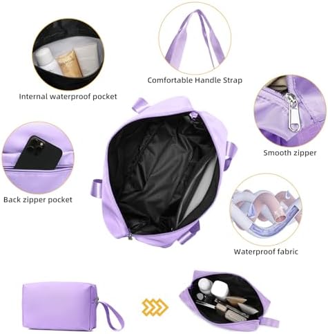 LARVENDER Luggage Sets 3 Piece with Duffel Bag Hardside PP Carry On Suitcase with 360° Spinner Wheels TSA Lock Luggage Sets for Women, Lavender - Image 3