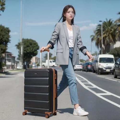 Luggage Sets 5 Piece,Hard Case Suitcase Set with Spinner Wheels,Hardshell Lightweight Travel Luggage with TSA Lock (Black,20/24/28 Inch) - Image 2