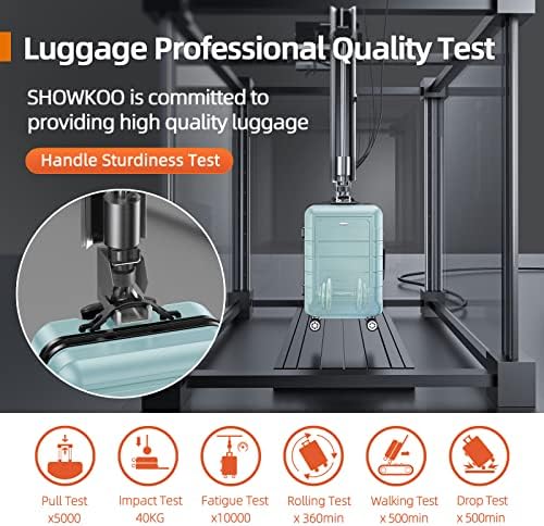 SHOWKOO Luggage Sets Expandable PC+ABS Durable Suitcase Double Wheels TSA Lock Mint Green - Image 7