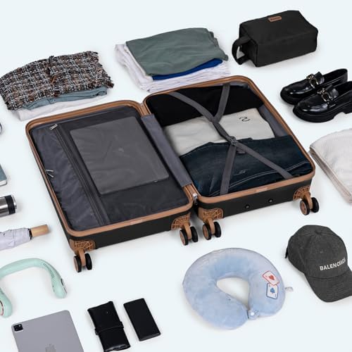 Luggage Sets 5 Piece,Hard Case Suitcase Set with Spinner Wheels,Hardshell Lightweight Travel Luggage with TSA Lock (Black,20/24/28 Inch) - Image 8