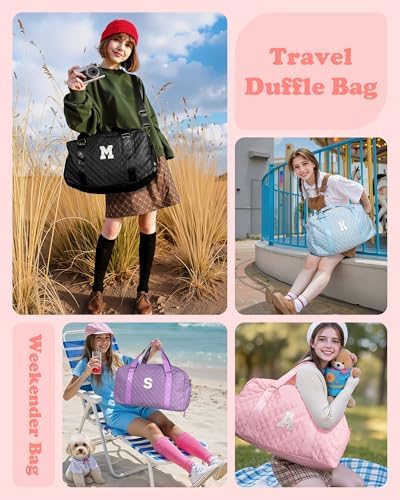 Graduation Gifts, Weekender Bags for Women, Initial Gifts Girls Bag, Sports Gym bag for Girl Teens, Travel Overnight Sleepover Bag, Tween Girls Gift for Kids - Image 5