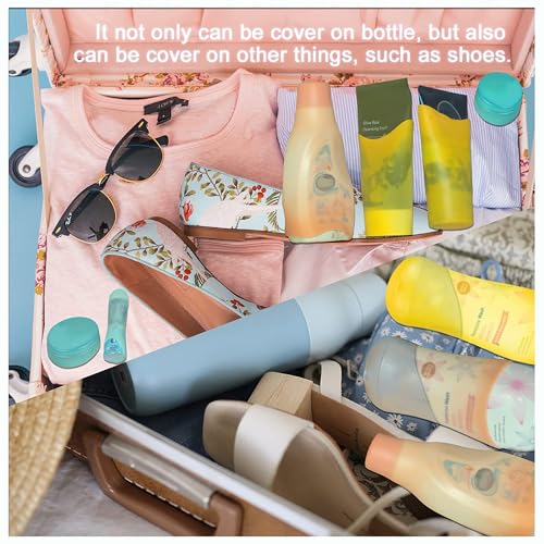10 Pack Silicone Bottle Covers Travel Essentials for Women Men, Beach Vacation Essentials, Travel Size Toiletries Accessories, Cruise Ship Essentials 2025, Must Haves, Leak Proofing - Image 2