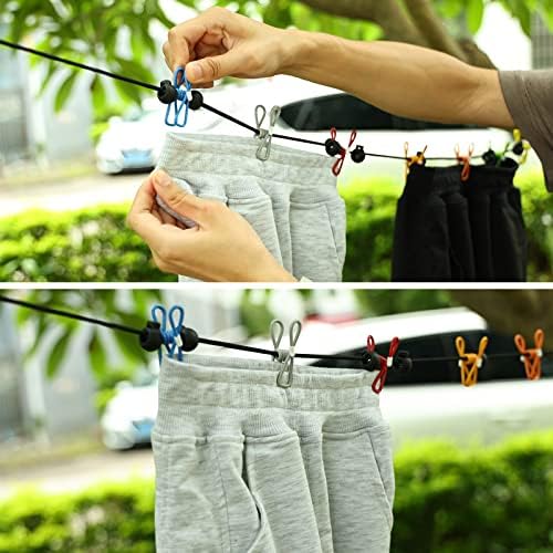 Retractable Portable Clothesline for Travel,Clothing line with 12 Clothes Clips, for Indoor Laundry Drying line,Outdoor Camping Accessories - Image 5