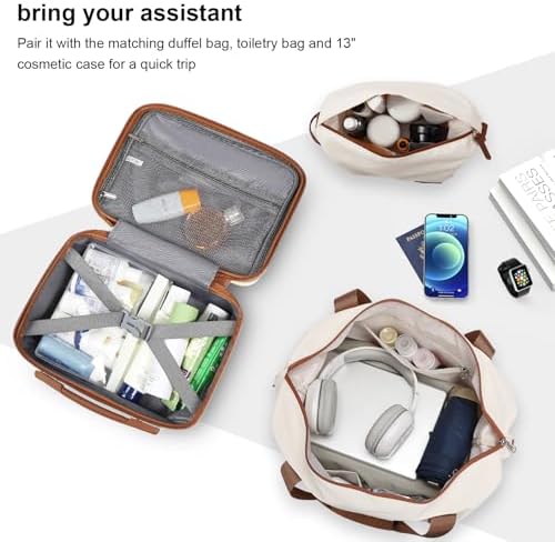 Joyway Carry On Luggage 20 Inch Expandable Suitcase with Spinner Wheel, 4 Piece Hard Shell Luggage Set with TSA Lock(White brown) - Image 5