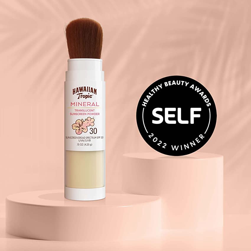 Hawaiian Tropic Mineral Powder Sunscreen Brush SPF 30 | Beach Essentials, Zinc Oxide Mineral Sunscreen Powder SPF, Face Sunblock Travel Size, Brush On Sun Screen Protector for Face and Body, 0.15oz - Image 7