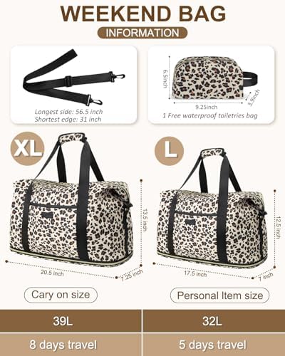 Expandable Travel Duffle Bags Weekender Overnight Bags for Women Men Hospital Bag for Women Labor Delivery with Toiletry Bag Waterproof - Image 2