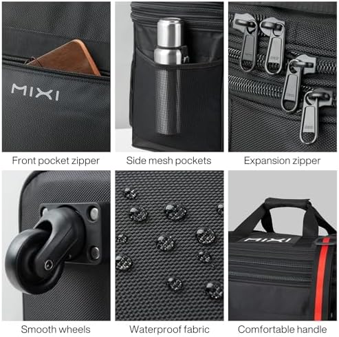 mixi Travel Bag with Wheels Expandable Foldable Luggage Bag Collapsible Rolling Travel Bag Duffel Bag Large Capacity Suitcase for Men Women, Black - Image 5