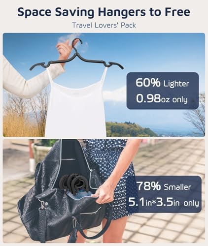 30 Pcs Travel Hangers, Cruise Ship Essentials Foldable Plastic Hangers Travel Essentials, Portable Cruises Must Haves, for Suitcase, RV Camping Airplane, Black - Image 2
