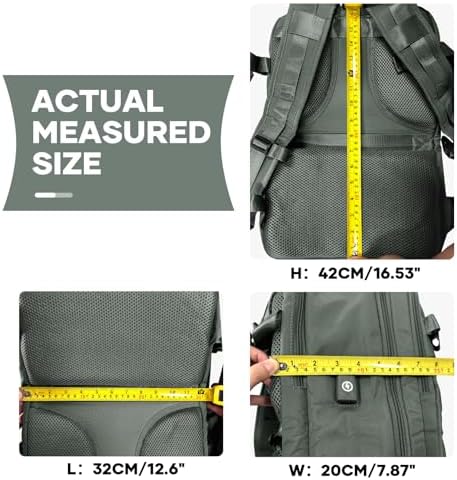 coowoz Large Travel Backpack For Women Men,Carry On Backpack,Hiking Backpack Waterproof Outdoor Sports Rucksack Casual Daypack Travel Essentials(Olive Green) - Image 9