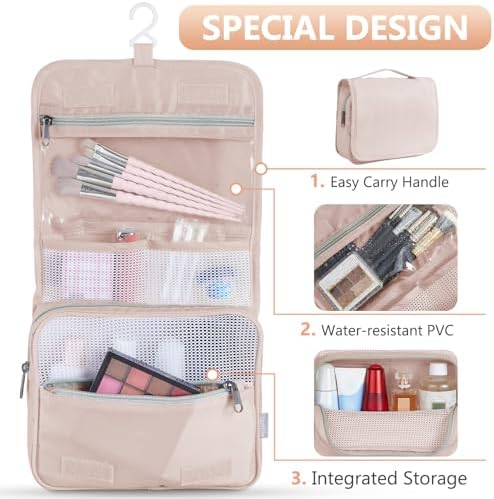 10 Set/8 Set Packing Cubes for Travel, Gifts for Women Mom,Anti-Tearing Suitcase Organizer for Luggage with Shoe & Hanging Toiletry Bag,OlarHike Vacation Essentials & Accessories for Cruise Ship,Cream - Image 3