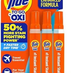 Tide Pen Stain Remover for Clothes, Tide To Go Pen, Instant Stain Remover Pen & Spot Cleaner, Portable & Travel-Friendly, Works on Food & Drink Stains, Fits in Purses & Bags, 3 Count (Pack of 1)