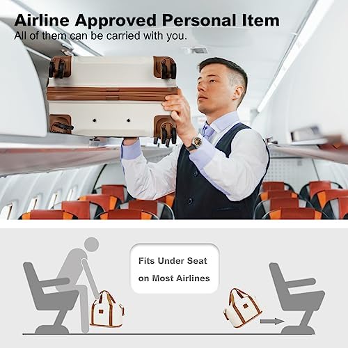 Kono Luggage Set 4 Piece Carry On Hardside Luggage with TSA Lock Spinner Wheels Carry On Suitcase Cream White - Image 3