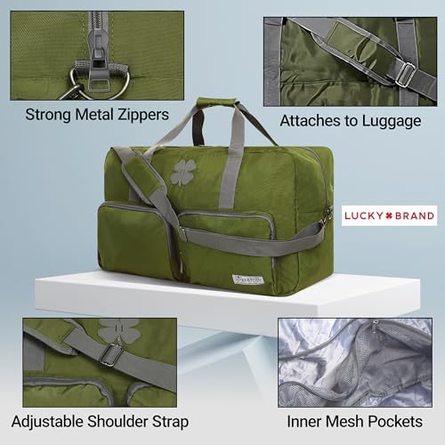 Lucky Travel Duffel Bags 65L, Gym Bag, Travel Bag & Large Duffle Bag for Men, Foldable Overnight Weekender Bags for Women & Men with Adjustable Shoulder Strap, Loden Green - Image 4